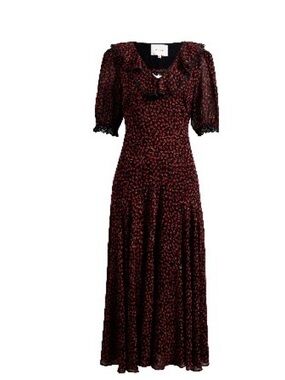 Reformation Evra Lace Trim Midi Dress in Rowan - Size 6 - Worn Once!